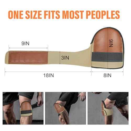 Safety Knee Pads for Work Super Soft Leather Knee Protector For Construction, Garden, Clean, Floor and Garage, Large Size in Pairs (Dark Khaki)