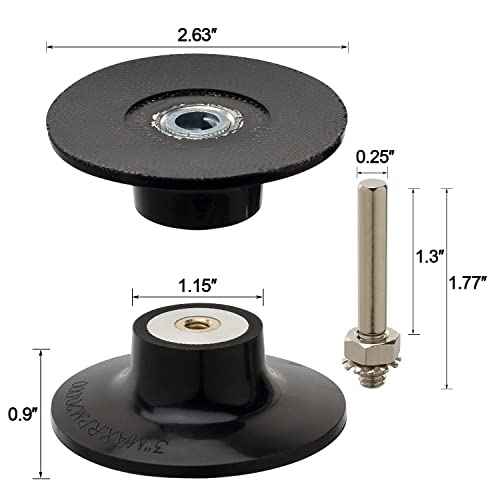 2Pack 3 Inch Sanding Discs Holder Quick Change Disc Adapter with 1/4" Shank Compatible with Roloc 3" Sanding Disc Die Grinder Drill Driver, Roll Lock Disc Pad for Polishing Sanding Surface Preparation