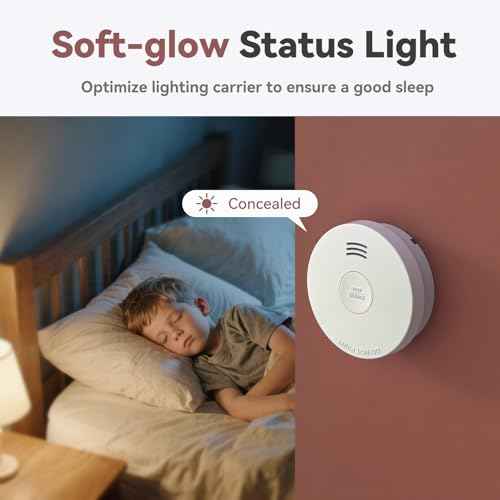 Smoke Detector 10 Year Battery, Smoke Fire Alarm with Photoelectric Sensor, Easy to Install with Magnetic Mount, Smoke Detectors with Silence Button & LED Lights for Home, 1 Pack