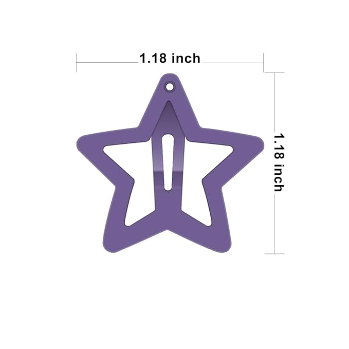 ECADY 100-Piece Metal Snap Hair Clips for Girls, Toddlers, and Kids - Perfect for Fine Hair, Thick Hair, and More - Featuring Fun Star Designs