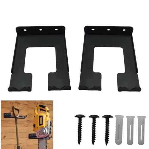 Heavy Duty Wall Mount Trimmer Rack, Reinforced Sidewall Organizer Hanger for Weedeater, Chainsaw, Grass Trimmer & Leaf Blower, Garage Garden Tool Storage