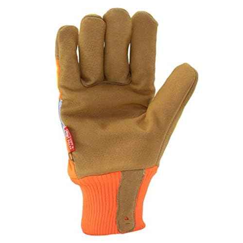 Ironclad Hi-Viz Yellow & Orange Genuine Pigskin Leather Cut A6 Gloves, TPR Impact Protection, Machine Washable, 1 Pair, IEX-HVIP5-05-XL