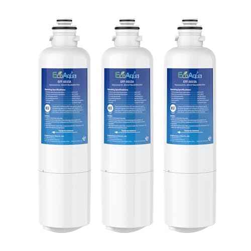 EcoAqua 11032531 Replacement for Bosch¢ç Ultra Clarity¢ç Pro BORPLFTR50, 12033030, 11025825, BORPLFTR55, B36CD50SNS, B36CT80SNS, B36CL80ENS, B36FD50SNS, WFC100MF, Refrigerator Water Filter, 3 Filters