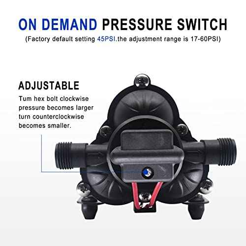 Water Pressure Booster Pump for RV£¬12V Diaphragm Power Water Pumps 4GPM 45PSI Self-priming Pump,Diaphragm Transfer Pump for Boats Inline Garden Hose Lawn Camper Sprinkler Irrigation