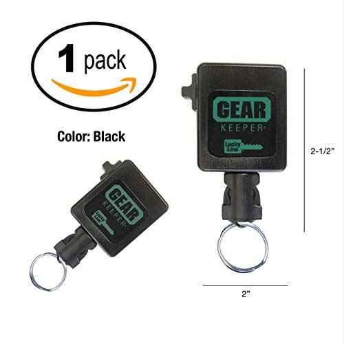 Lucky Line HIGH Force Gear Keeper, Industrial Strength Key Retractor with 42" Kevlar Cord, Clip-On, 1 per Pack (47301), Black, HIGH Force - Holds 15-28 Keys or 12 oz