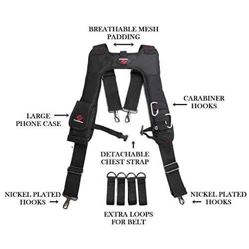 TradeGear Electrician¡¯s 4-Point Suspender Harness ? Designed for Comfort & Durability ? Ideal for All Electrician Tools