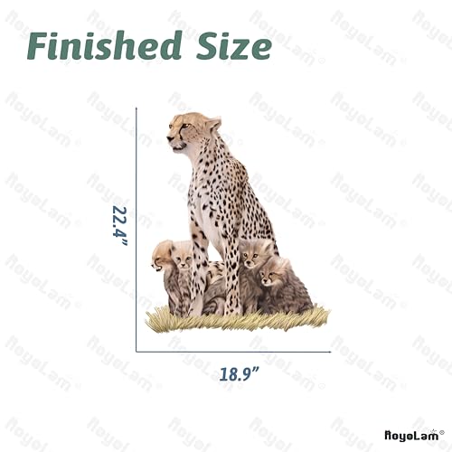 Wild Cheetah and Its Cubs Wall Decal Nursery Animal Wall Sticker Removable Peel and Stick Waterproof Wall Art Decor for Kids Baby Classroom Preschool Living Room Playing Room Bedroom School