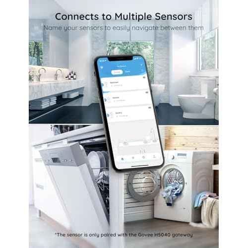 Govee Water Leak Detectors 2 Pack, 100dB Adjustable Audio Alarm Sensor, Sensitive Leak and Drip Alert, for Kitchen Bathroom Basement (Cannot Connect to Wi-Fi Directly)