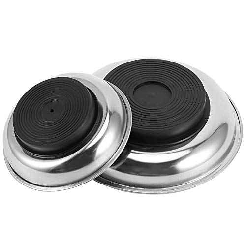 ZOENHOU 10 PCS 4¡± 6¡± Round Magnetic Tray, Stainless Steel Magnet Parts Tools Trays Parts Screw Holder Metal Collector for Mechanics Hobbyists Woodworker