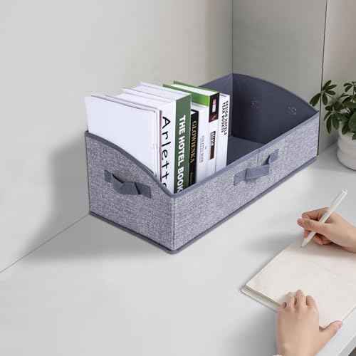 ZPXTI Storage Bins for Closet,Fabric Baskets for Closet Shelves,Fabric Organizer Bins with Handles for Organizing Sheets Sweaters Hats, 3-Pack