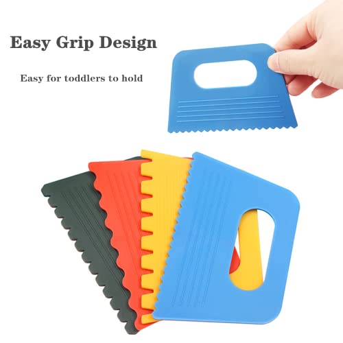 8 PCS Plastic Scraper Tools DIY Line Graffiti Tools Colored Plastic Paint Scrapers for Toddlers Kids Paint Crafts DIY Line Graffiti