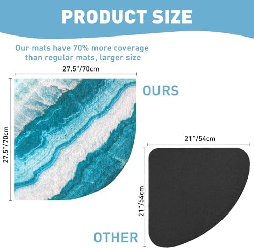 Corner Shower Mat Non Slip: Mofonky 27.5 x 27.5 Inch Large Triangular Shower Mats for Inside Shower - Colorful Soft Loofah Shower Floor Mat Anti Slip