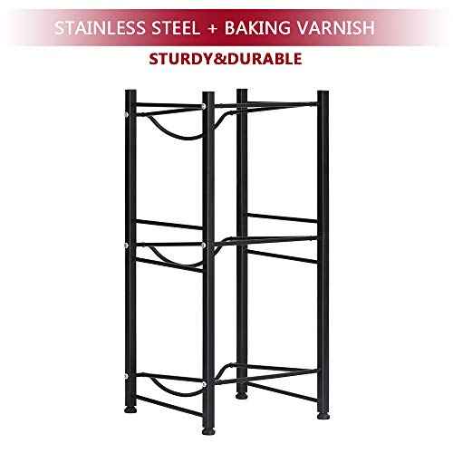Water Bottle Storage Organizer - 5 Gallon Jug Holder Rack, 3-Tier Stackable Dispenser Stand for Office, Kitchen, Lobby, Foyer - Black