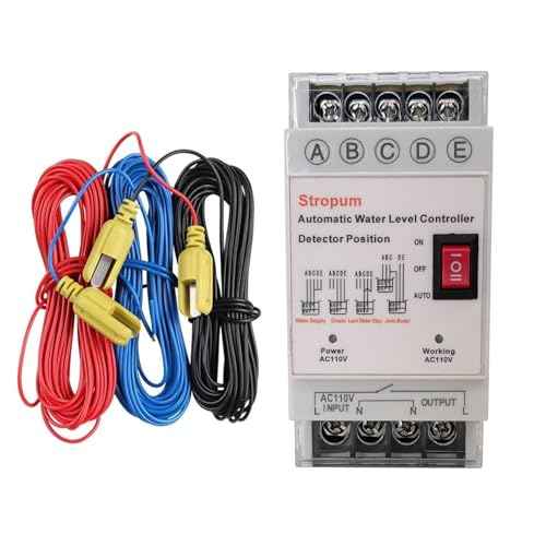 Automatic Water Level Controller AC 110V Liquid Level Sensor Detector Pump Float Switch Control Relay with 6.5ft Detector GL-1
