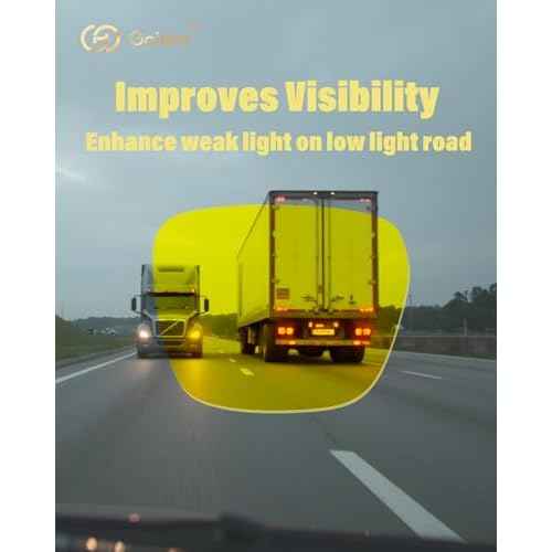 Goiteia Night Driving Glasses for Men Women, Yellow Glasses for Rainy Days, Anti Glare from Front and Rear Headlight