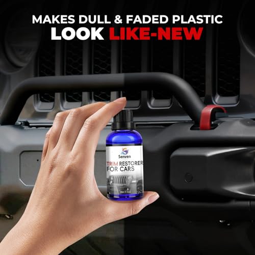 Plastic Restorer Back to Black Plastic Restorer for Cars, Rubber, Vinyl, Trim Coat Car Care, Refreshes Shiny Ceramic Coating Automotive Exterior & Interior Trim Polish Kit with Foam Applicator, 30ml