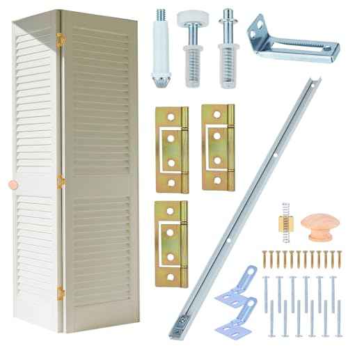 2 Set 36 inch Bifold Closet Door Hardware Kit ? Total 72" Tracks, Complete Set for Bi Fold Doors with Track, Brackets, Pivots & Guide Wheels, for Bi-fold Closet Door Hardware Used.