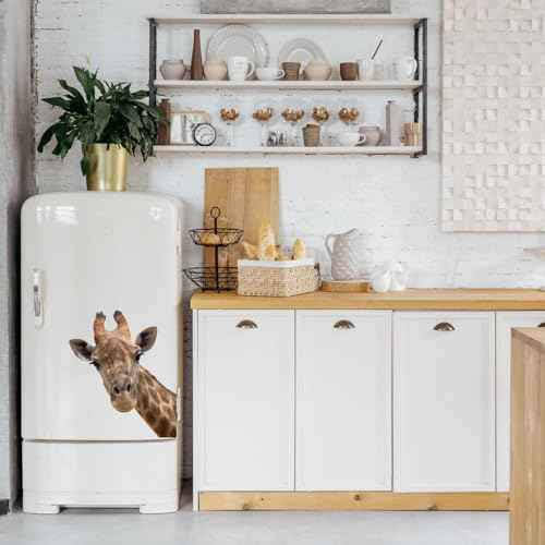 Cute Giraffe Wall Decal Peel and Stick Vinyl Safari Decal Funny Gift for Friends Kids Room Wall Window Decor Fridge Closet Sticker