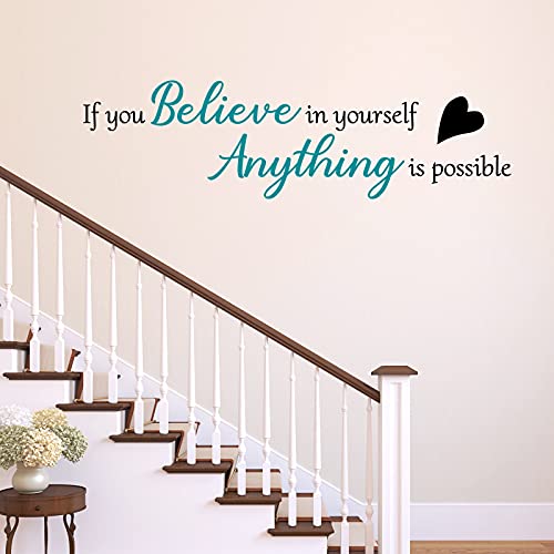 3 Sheets Vinyl Quotes Stickers, Inspirational Saying Wall Decals for Home, Office, School, Teen Dorm Room