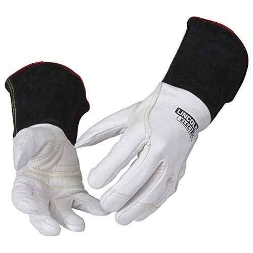 Lincoln Electric Premium TIG Welding Gloves | Top Grain Leather | High Dexterity | Extra Large | K2983-XL,White
