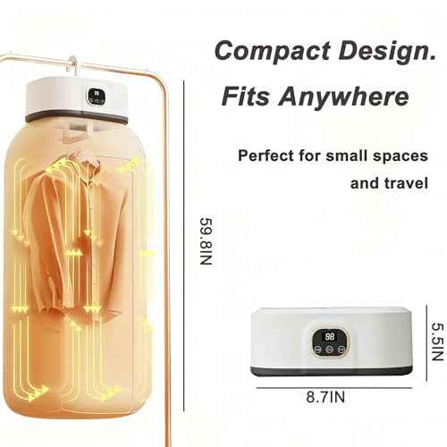 Portable Clothes Dryer,Mini Laundry Dryers,Small Compact Foldable Dryer with Adjustable Timer and for Apartment, RV,Travel,Home,School