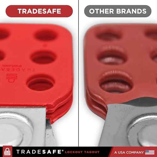 TRADESAFE Lock Out Tag Out Hasp - 6 Pack Stainless Steel Lockout Hasp, Nylon Handle, Tamper-Proof and Impact-Resistant Loto Hasp, 1 inch Jaw Diameter
