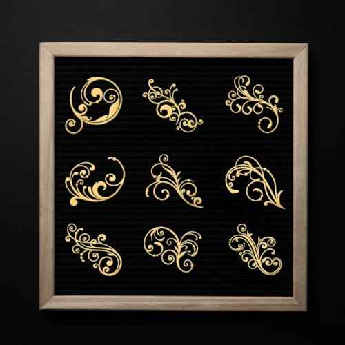 OLYCRAFT 9pcs 1.6x1.6 inch Golden Metal Stickers Damask Metal Stickers Self Adhesive Flourishes Stickers Golden Epoxy Stickers Pyramid Sticker for DIY Scrapbooks Epoxy Resin Phone Decoration