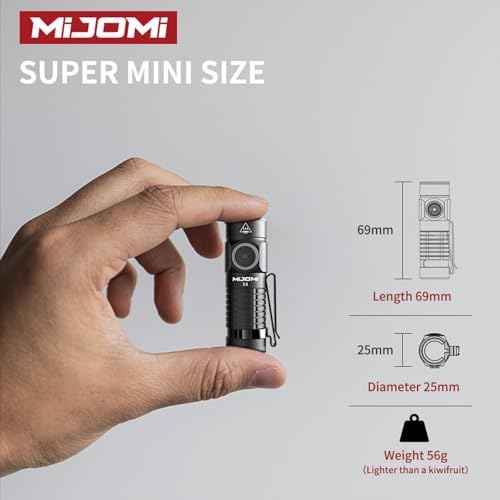 Mini EDC Flashlight with Magnet, Compact Rechargeable Pocket Light 1100 High Lumens Travel Flashlight Rechargeable, E4 Small Flashlight with Clip for Outdoor, Hiking, Walking