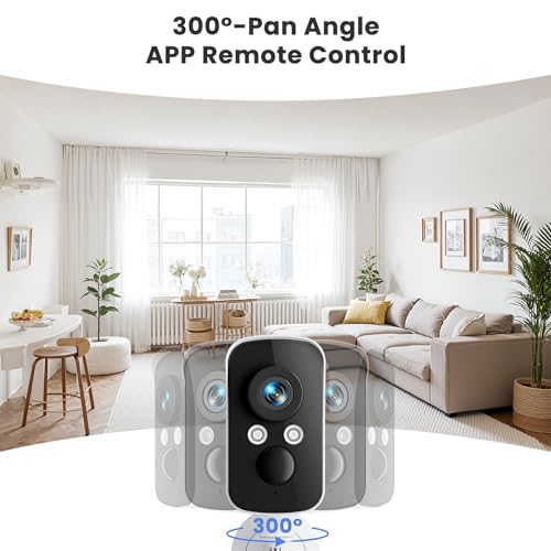 300¡Æ Pan Wireless Outdoor Security Camera, No Subscription Free 7-Day Cloud/SD, AI Detection, Magnetic Mount, Battery Powered, 2.4G WiFi, 2K, Night Vision, 360¡Æ View, 2-Way Talk, Home Security, IP65