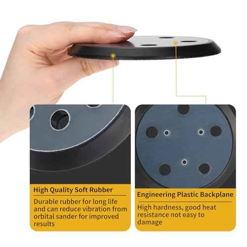 5 Inch 5 Hole Orbital Sander Replacement Pad for Porter Cable 333 333VS Random Orbit Sanders - Hook and Loop Sanding Pad Parts for Porter Cable 13904/13909