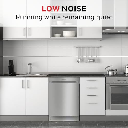Honeywell 24 Inch Dishwasher with 12 Place settings, 7 Washing Cycles, Stainless Steel and Plastic Tub, UL/Energy Star- Stainless Steel