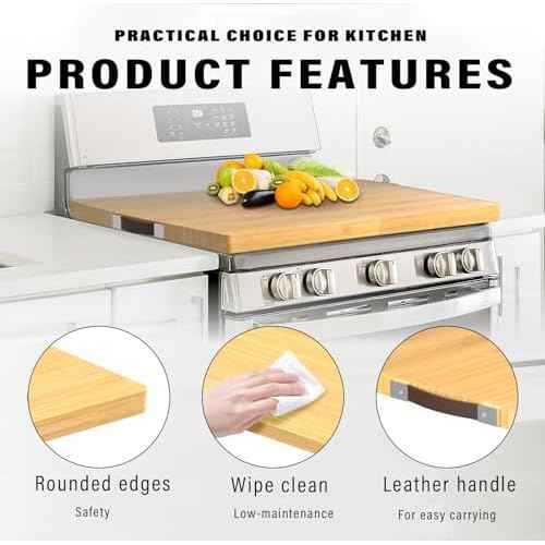 Bamboo Stove Covers for Electric Stove - Noodle Board Stove Top Cover Board For Gas Burner,Wooden RV Stovetop Cover (Full Cover)