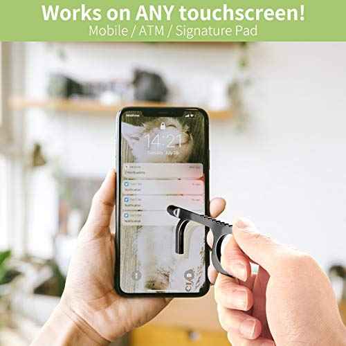 Handy Non-Touch Door Opener - Heavy-Duty Reusable Stylus Keychain - Germ Key Tool (4 Pack)