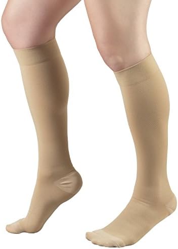 Truform Short Length Surgical Stockings, 18 mmHg Compression for Men and Women, Reduced Length, Closed Toe, Beige, X-Large