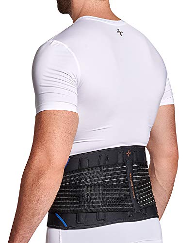 Tommie Copper Pro-Grade Adjustable Support Back Brace and Posture Corrector, Breathable Flex Stability Straps for Lumbar Support, Posture & Muscle Support - Unisex, Black - XX-Large/3X-Large
