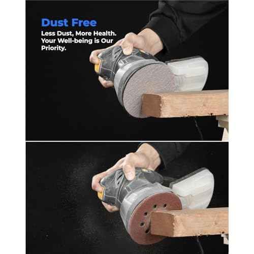 toolant Mesh Abrasive 5 inch Sanding Disc, Dust-Free 8 Hole Hook and Loop Sanding Discs for Random Disc Sanders & Orbital Sanders, Include Pad Protector(80-400 grit - 50pcs)