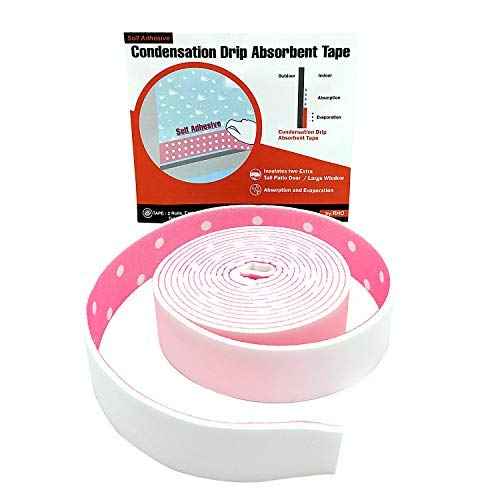 by.RHO Condensation Drip Absorbent Tape Self Adhesive Moisture Trap 9.8' Pink