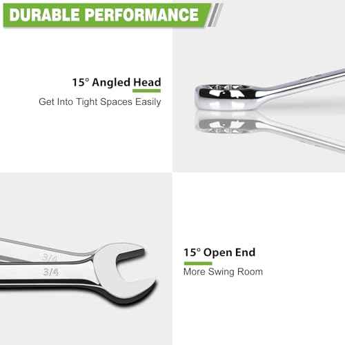 18mm Wrench, Industrial Grade Spanner, Combination Wrenches Metric with 12-Point Box End, 15-Degree Offset, 18mm Wrenches Chrome Vanadium Steel Mirror Polished