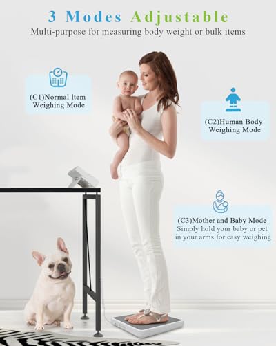 Medical Scale for Body Weight with Digital Display, 660 lb Limit, High Accuracy Medical Grade Floor Scale, Heavy Duty, kg/oz/lb Settings, AC Adapter & Battery Included, Portable Home & Physician Scale