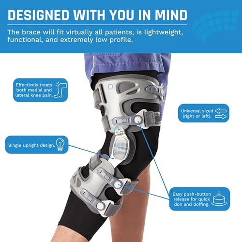 Game Changer Unloader Knee Brace with Undersleeve - Lightweight OA Support for Arthritis & Pain Relief - Low Profile Design for Comfort Fit (Small/Medium, Left)