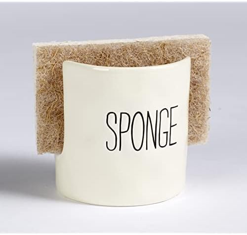 Mud Pie Kitchen Dish Sponge Holder Caddy, Off White