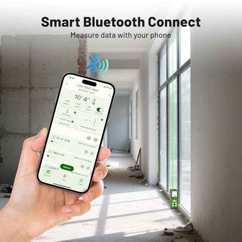 200ft Laser Measuing Tool with Bluetooth APP, Huepar Rechargeable Green Beam Laser Distance Meter ¡¾1/16" High Accuracy, Multiple Measurement Modes, IP54 Durable for Home & Construction
