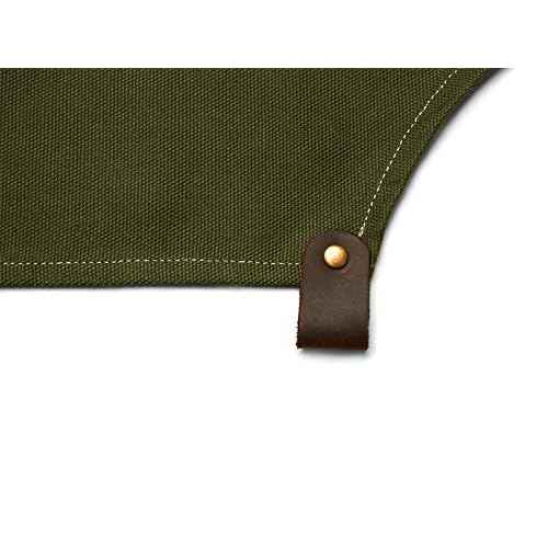 OleksynPrannyk Work Apron in Non-Waxed Canvas with Cross Straps Adjustable