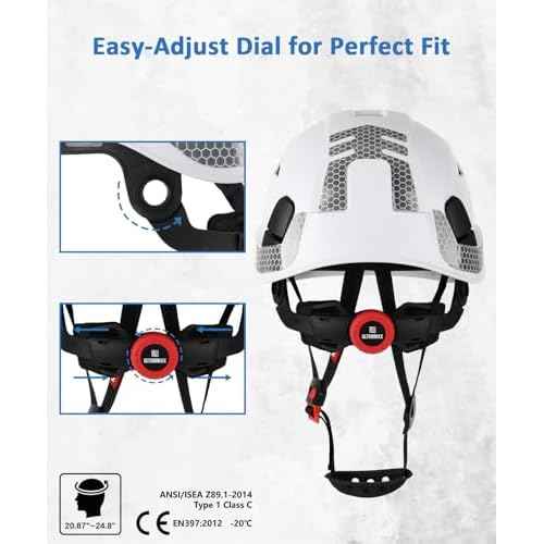 Safety Helmet Hard Hat, ANSI Z89.1 Approved Lightweight Vented Work Helmet, 6-Point Adjustable Ratchet Suspension Hardhat Ideal for Industrial and Construction