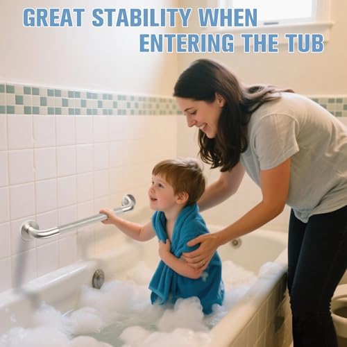 Grab Bars for Bathtubs and Showers 2 Pack 20'' Safety Grab Bar, Heavy Duty Shower Handle Bath Handrails for Seniors and Elderly, Bathroom Safety Grip