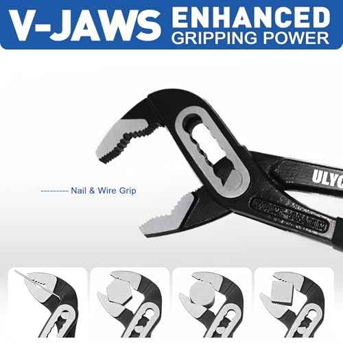 7 inch Channel Locks Plier, 6 Positions Adjustable Water Pump Pliers Smooth V-Jaw Groove Joint Pliers, TPR Comfort Grip Handle, Perfect for Plumbing, Automotive & Home Repair/Maintenance