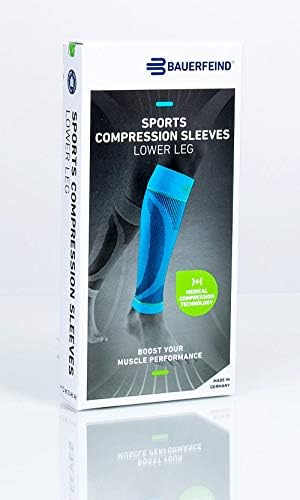 Bauerfeind Sports Compression Lower Leg Calf Sleeves (1 Pair) - Improved Circulation, Airknit Fabric Breathable, Washable
