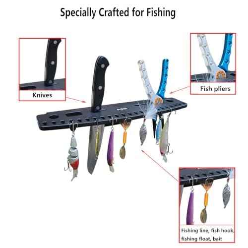 Brocraft Knife and Plier Holder Rig Rack for 90 Degree Boat Track System ? Fishing Tackle Storage Holder for Knives, Pliers, and Lures