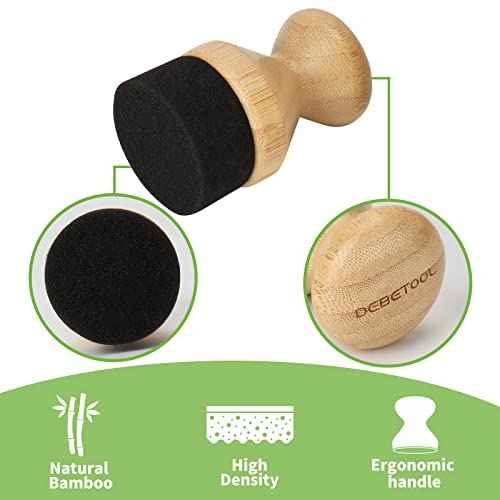 2Pack Cutting Board Oil Wax Applicator for Food Grade Mineral Oil Board - Natural Bamboo Applicator for Cutting Boards£¬Wooden Spatula£¬Spoon and Other Utensils