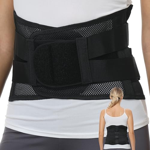 NeoTech Care Adjustable Double Pull Lumbar Brace/Lower Back Belt (Grey, Size XL)